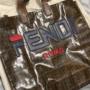 Fendi x Fila Roma Mania Zucca Logo Canvas Tote Bag **WITH ORIGINAL TAG**